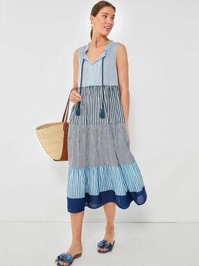 Tuckernuck Blue Striped Kenzo Midi Dress